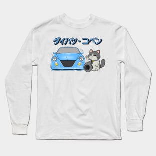 Blue Daihatsu Copen & Maneki-Neko Long Sleeve T-Shirt